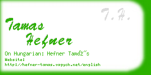 tamas hefner business card